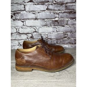 Clarks Brown Leather Oxfords Lace Up Gum Soles Shoes Men Sz 9.5M US/42.5EU